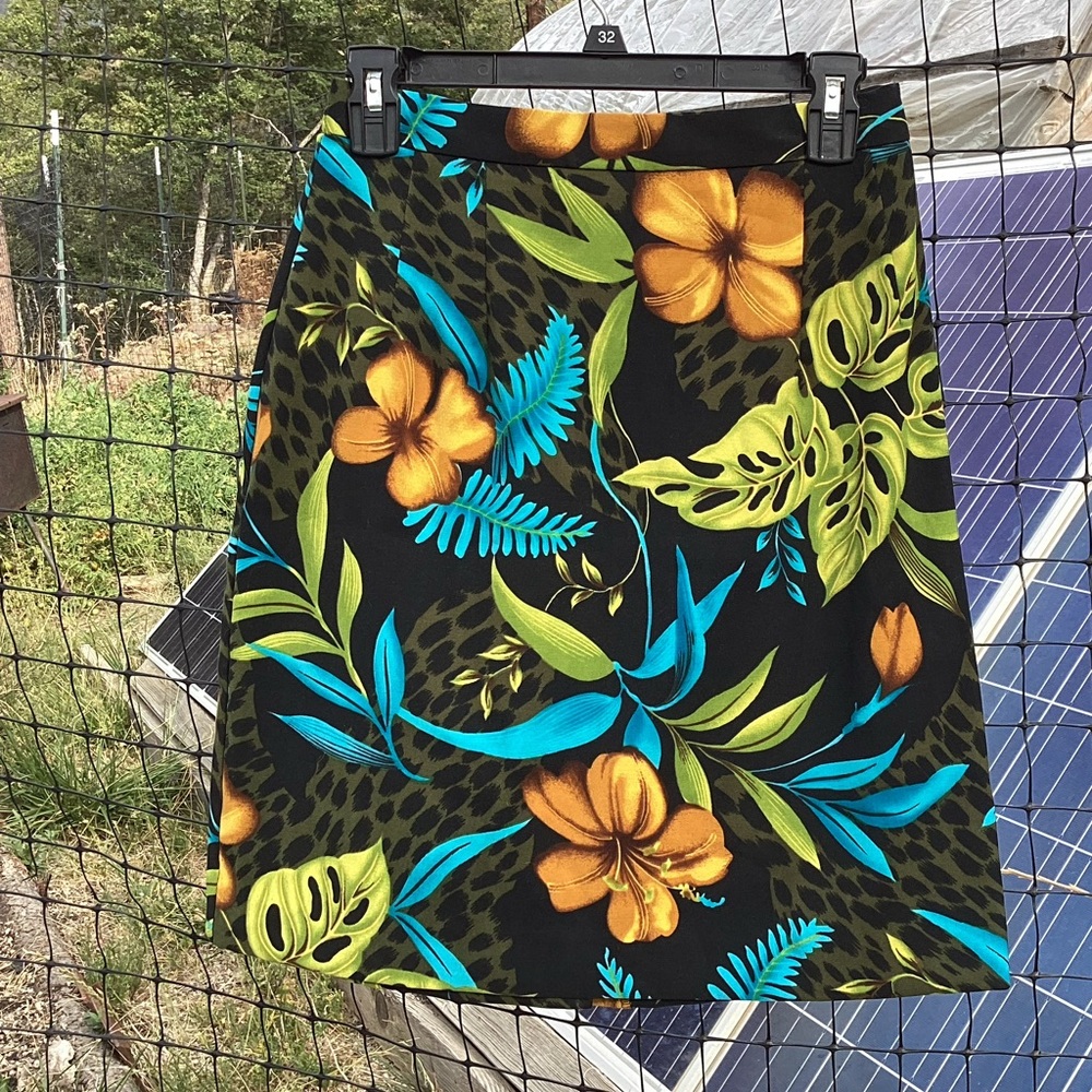 Floral Pencil Skirt Size 8 Casual Vacation Travel Hawaiian Bohemian Hippie